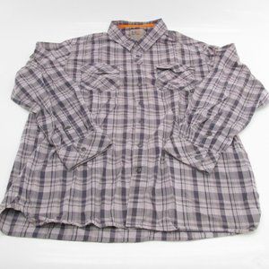 Mens 5.11 Tactical Gray Plaid Snap Button Down Long Sleeve Shirt